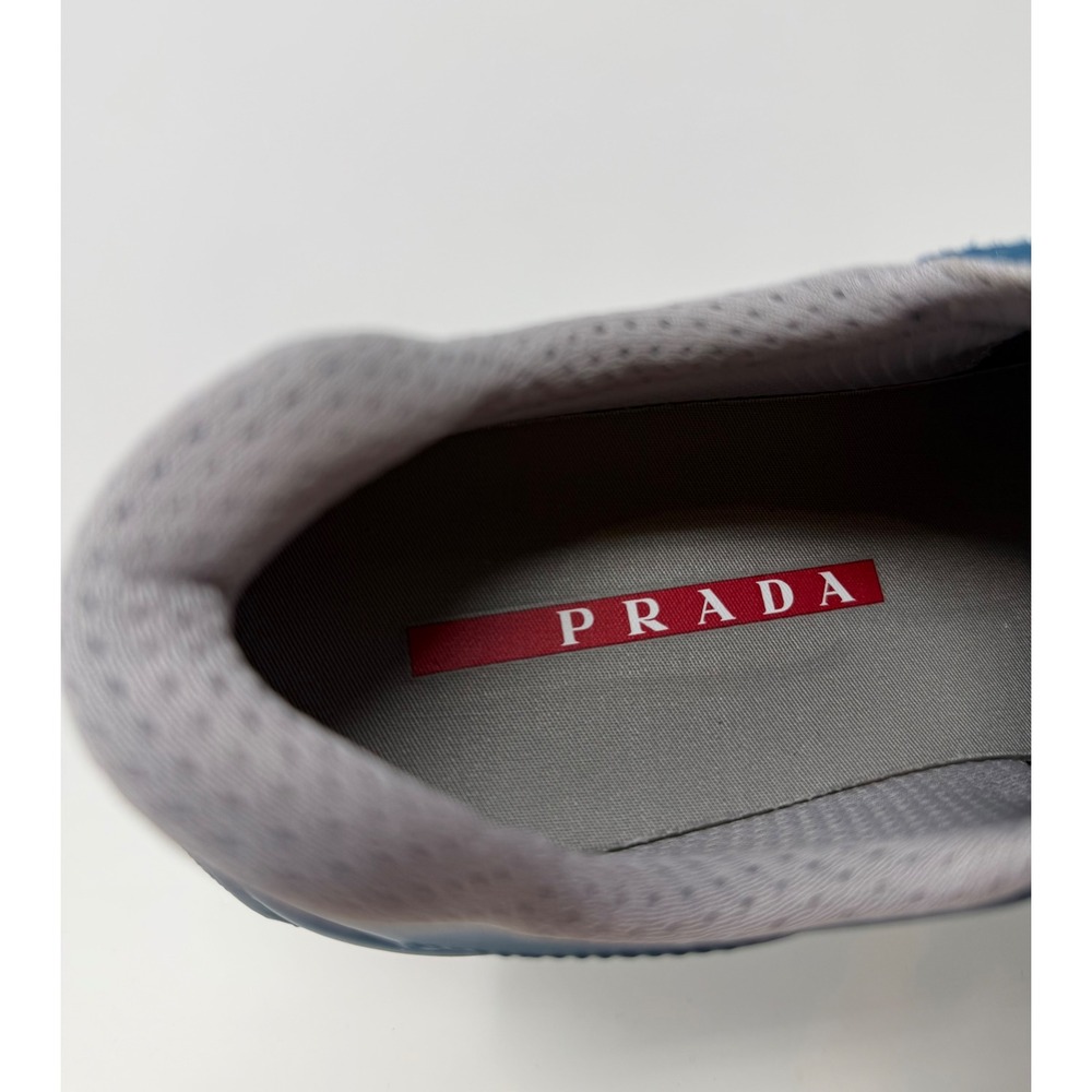 Prada Americas Cup Rubber Sneaker Lagoon Blue Size 8 US 7 Prada - Picture 11 of 13